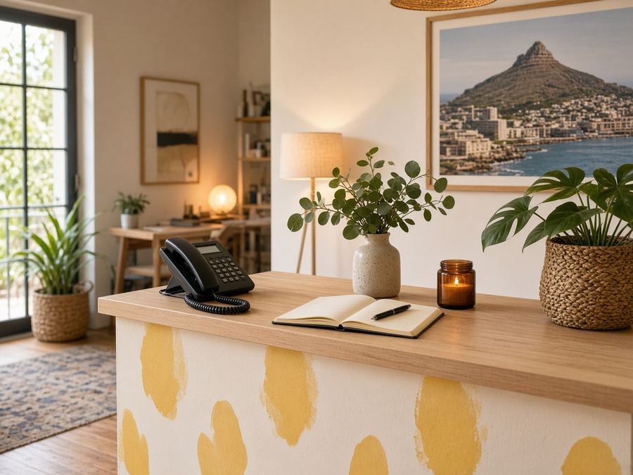 Contact desk at Lemonnest Story Lab in Cape Town